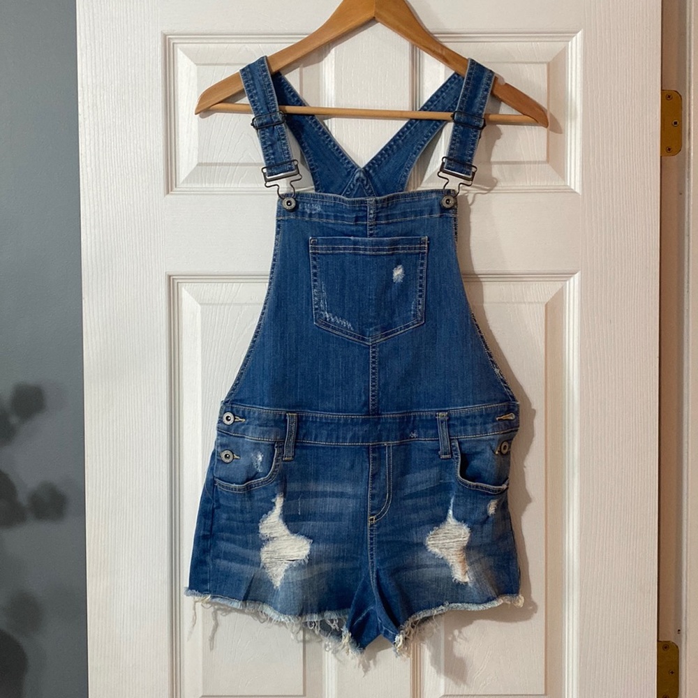 Arizona Jeans Junior’s Distressed Overalls